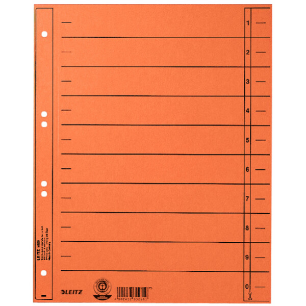 LEITZ Trennblätter, A4 Überbreite, Manilakarton 230g qm,blau