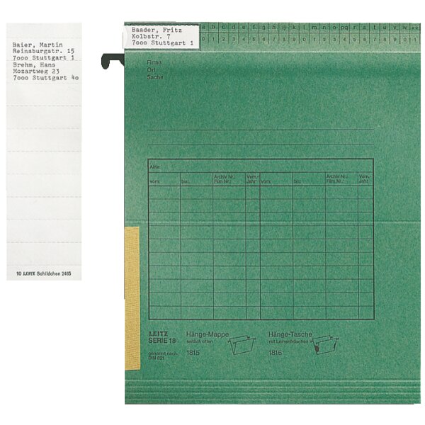 LEITZ Blanko-Beschriftungsschildchen, (B)60 x (H)14 mm, wei&szlig;