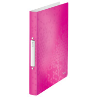 LEITZ Ringbuch WOW, DIN A4, PP, pink, 4 Ringe