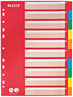 LEITZ Karton-Register, blanko, A4, 10-teilig, mehrfarbig