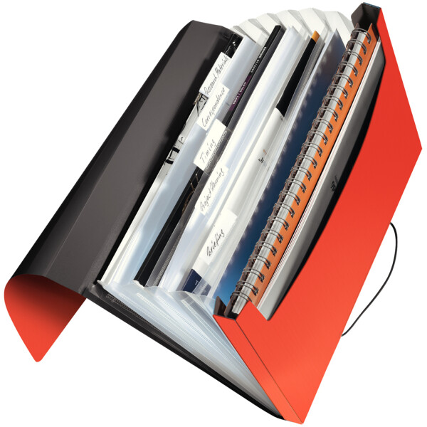 LEITZ F&auml;chermappe Solid, A4, PP, 6 F&auml;cher, hellrot
