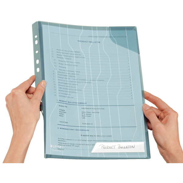 LEITZ Sicht- Prospekthülle CombiFile, A4, PP, blau, 0,20 mm