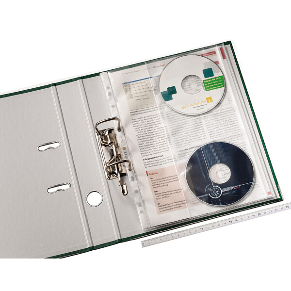 LEITZ Prospekthülle mit CD-Klappe, A4, PP, genarbt, 0,12 mm