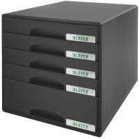 LEITZ Schubladenbox Plus, 5 Schübe, grau