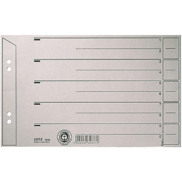 LEITZ Trennbl&auml;tter, A4, Kraftkarton 200 g qm, grau