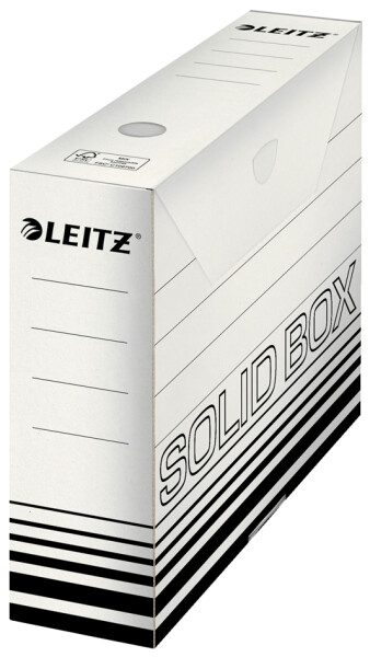 LEITZ Archiv-Schachtel Solid, weiß schwarz, (B)80 mm
