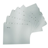 HAN Karteiregister A-Z, PP, A7 quer, grau, 25-teilig