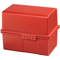 HAN Karteikasten, Polystyrol, A8 quer, rot, bestückt