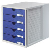 HAN Schubladenbox SYSTEMBOX, 5 Schübe, lichtgrau blau