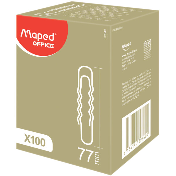 Maped Aktenklammern, vernickelt, 50 mm, gewellt