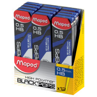 Maped Druckbleistift-Mine BLACKPEPS, 0,7 mm, 12er Display