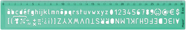 Maped Schriftschablone, Schrifthöhe: 8 mm, grün-transparent