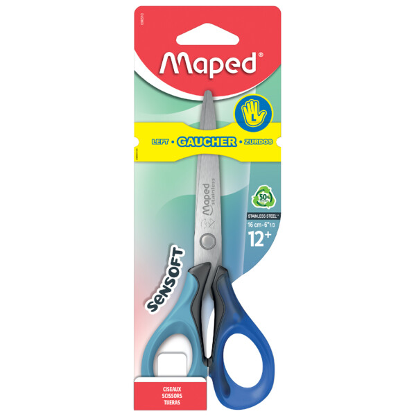 Maped Schere Sensoft 3D, spitz, L&auml;nge: 160 mm, Linksh&auml;nder
