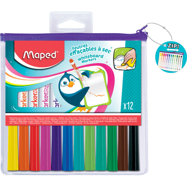 Maped Whiteboard-Marker MarkerPeps,12er Rei&szlig;verschlu&szlig;tasche