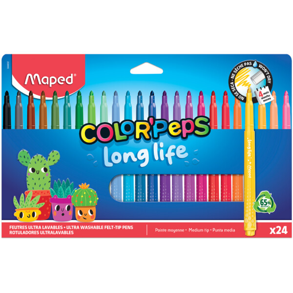 Maped Fasermaler COLORPEPS Long Life, 24er Kartonetui