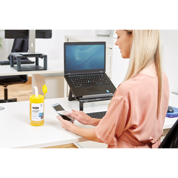 Fellowes Bildschirm-Reinigungstücher, 100er Spenderdose