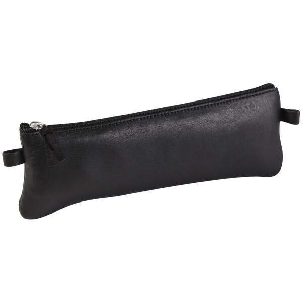 Clairefontaine Schlamper-Etui, rechteckig, Leder, schwarz