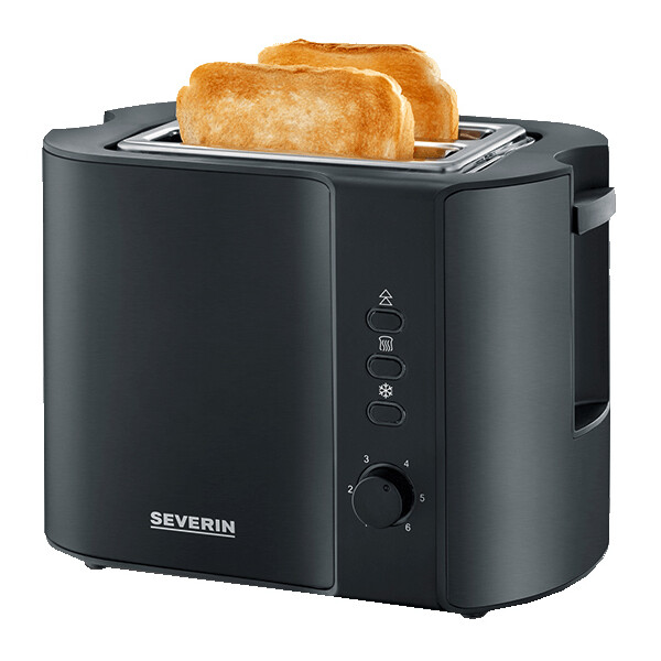 SEVERIN 2-Scheiben-Toaster AT 2589, Edelstahl schwarz