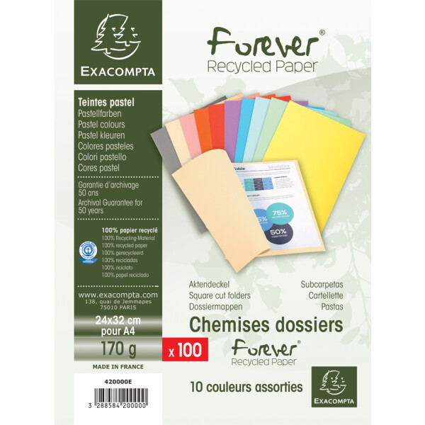 EXACOMPTA Aktendeckel FOREVER 250, DIN A4, chamois