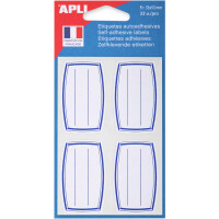 APLI Buchetiketten, weiß blau, 33 x 53 mm, liniert
