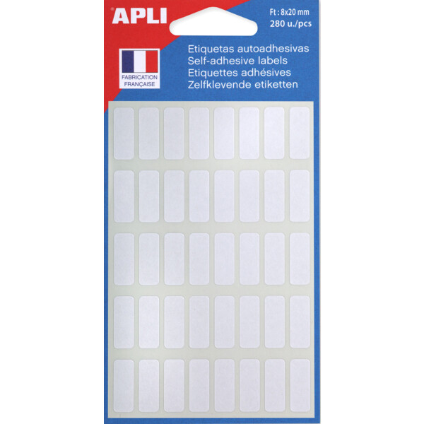 APLI Vielzweck-Etiketten, 8 x 20 mm, weiß