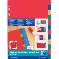 Oxford Karton-Register, blanko, DIN A4, marmoriert,12-teilig