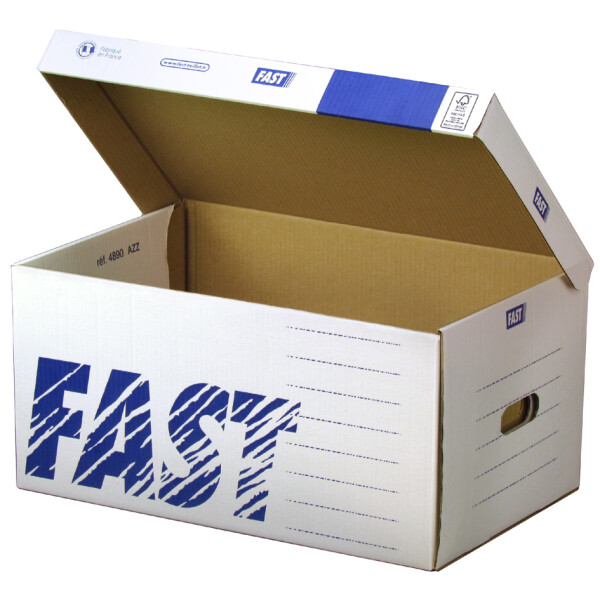 FAST Archiv-Klappdeckelbox Standard Container, aus Wellpappe