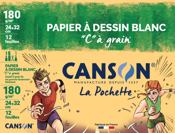 CANSON Zeichenpapier "C" à Grain, 320 x 240 mm, 180 g qm