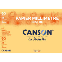 CANSON Millimeterpapier, DIN A4, 90 g qm, Farbe: dunkelbraun