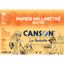 CANSON Millimeterpapier, DIN A4, 90 g qm, Farbe: dunkelbraun