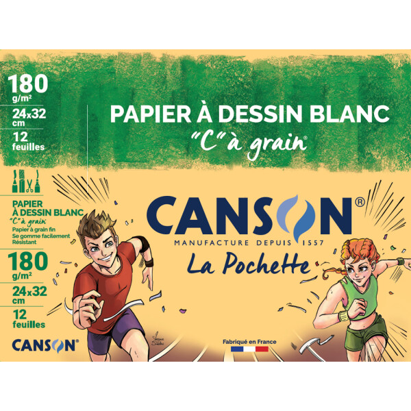 CANSON Zeichenpapier "C" à Grain, DIN A4, 125 g qm