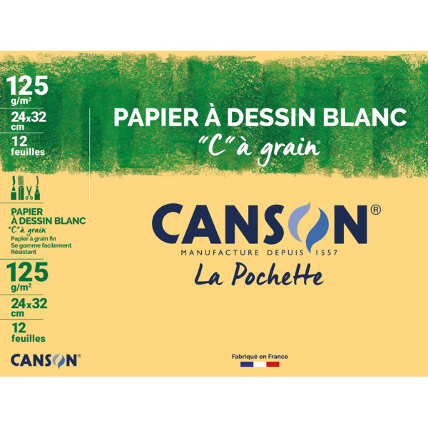 CANSON Zeichenpapier "C" &agrave; Grain, DIN A4, 180 g qm