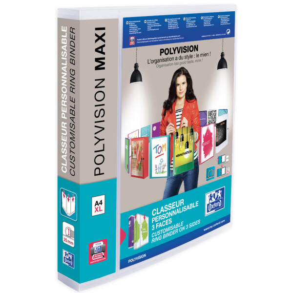 Oxford Präsentations-Ringbuch POLYVISION Maxi, DIN A4+,40 mm