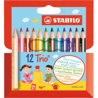 STABILO Dreikant-Buntstifte Trio dick, kurz, 12er Kartonetui