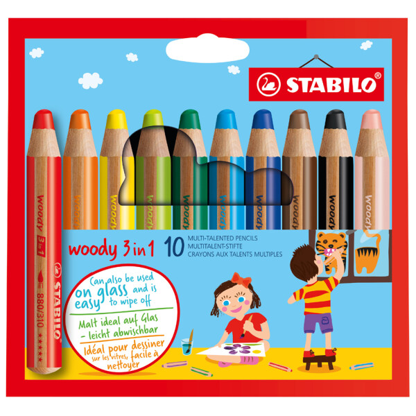 STABILO Multitalentstift woody 3 in 1, 10er Kartonetui