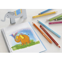 FABER-CASTELL Dreikant-Buntstifte Jumbo, 12er Etui