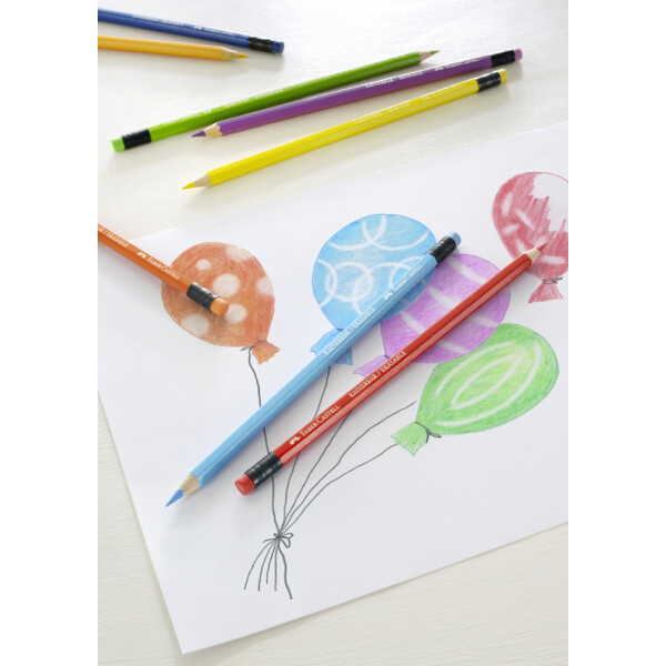 FABER-CASTELL Buntstifte radierbar, 24er Kartonetui