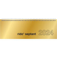 rido idé Tischkalender "septant", 2024, Glanzkarton gold