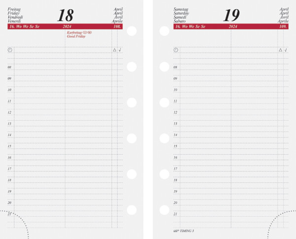 rido idé Kalender-Einlage "Tageskalendarium" 2024