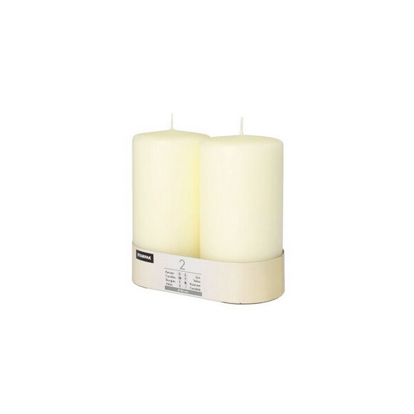 STARPAK Stumpenkerze "Ivory", Durchmesser: 80 mm, elfenbein