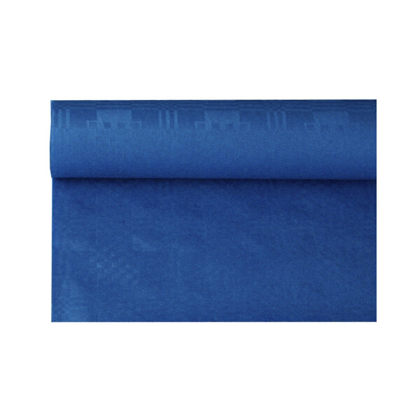 PAPSTAR Damast-Tischdecke, (B)1,2 x (L)8 m, dunkelblau