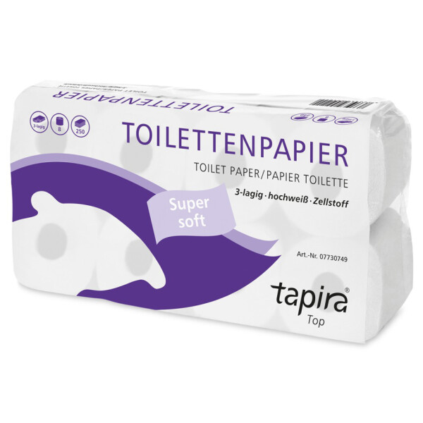 Tapira Toilettenpapier Top, 3-lagig, hochwei&szlig;