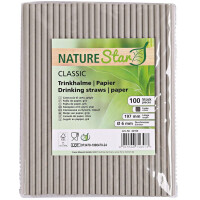NATURE Star Papier-Trinkhalm Classic, 197 mm, schwarz