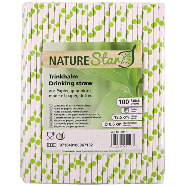 NATURE Star Papier-Trinkhalm, 197 mm, dunkelblau weiß