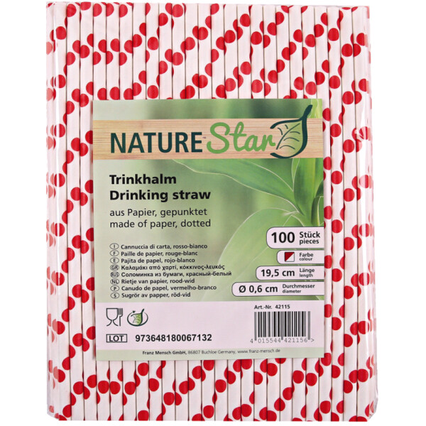 NATURE Star Papier-Trinkhalm, 197 mm, dunkelblau weiß