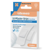 Lifemed Pflaster-Strips "Sensitive", weiß, 10er