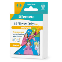 Lifemed Kinder-Pflaster-Strips "Märchen", 40er Metallbox
