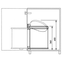 Hailo Einbau-Mülleimer Compact-Box M, Edelstahl, 15 Liter
