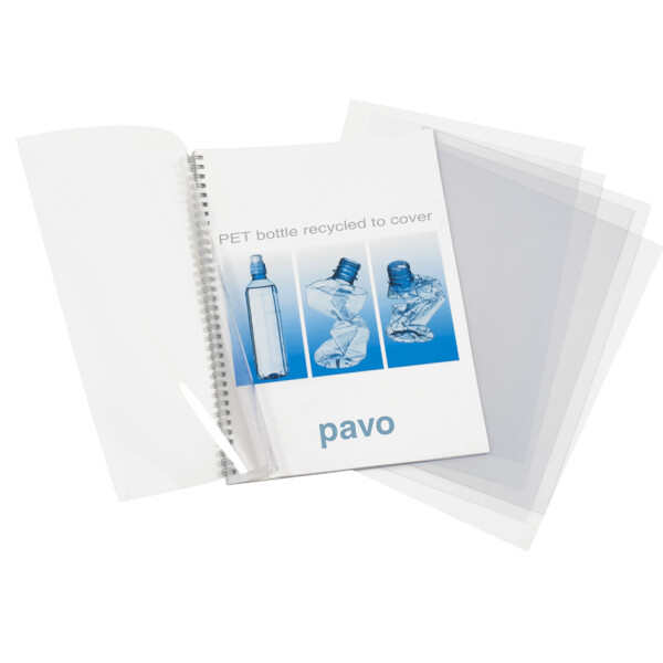 pavo Einbanddeckel, DIN A4, rPET, transparent, 0,20 mm