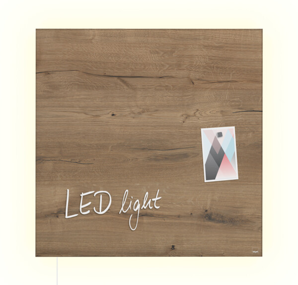 sigel Glas-Magnettafel artverum LED light, natural-wood